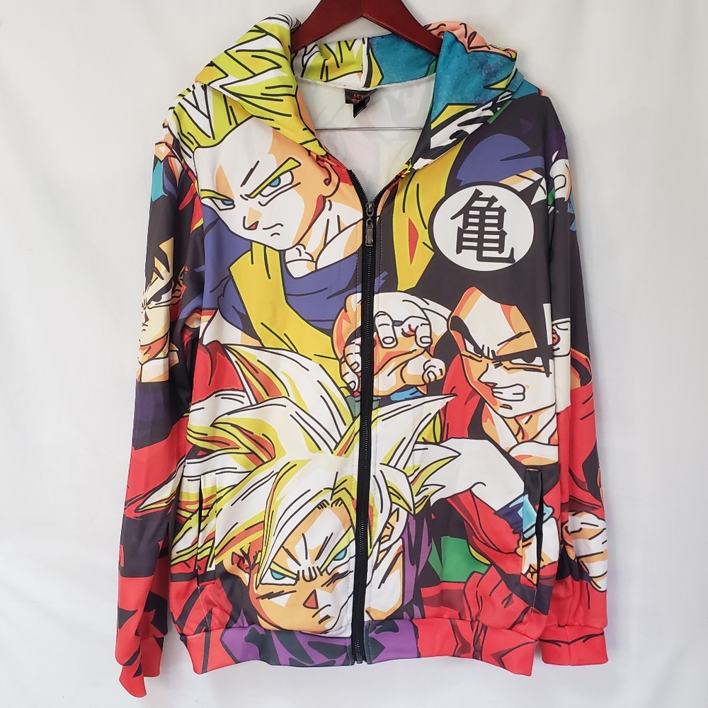 Rage On Mens Anime Graphic Hoodie Sweatshirt Multicolor L